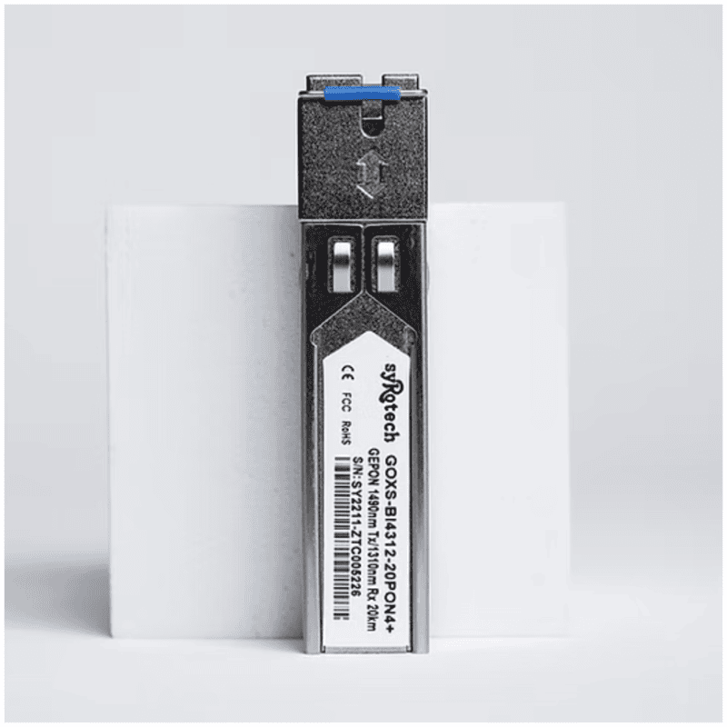 Syrotech GOXS-BI4312-20PON4+ GEPON OLT SFP Transceiver (1490nm Tx / 1310nm Rx, 20km, 1.25Gbps, SC/UPC)